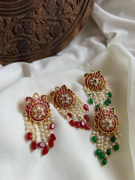 Kemp peacock chakra studs with bead work