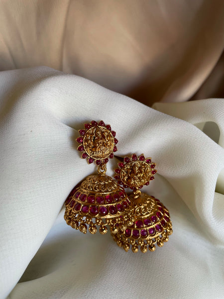 Lakshmi round kemp jhumkas