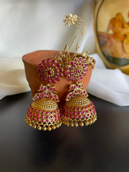 Kemp flower jhumkas