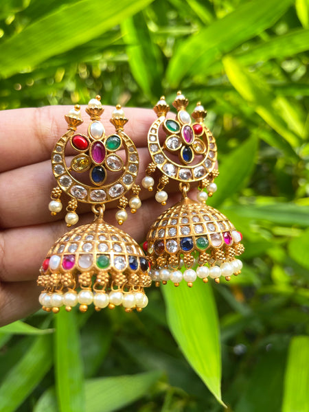 Navarathna jhumkas