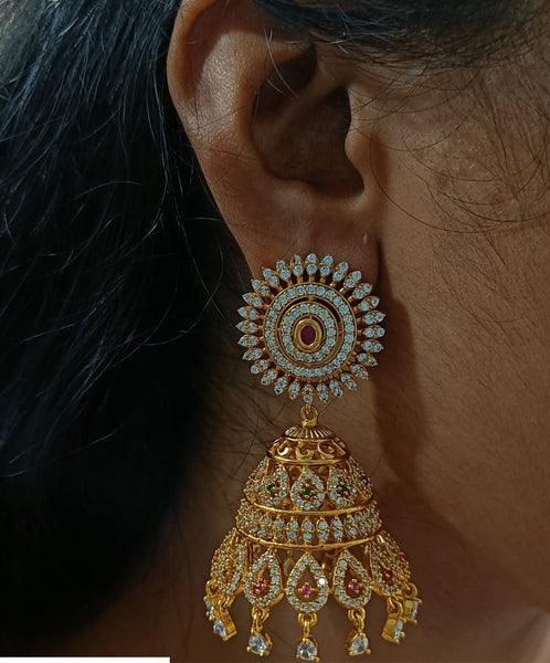 Ad cutwork Jumbo jhumkas