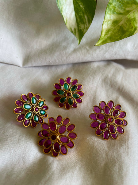 2 in 1 3D kemp flower studs