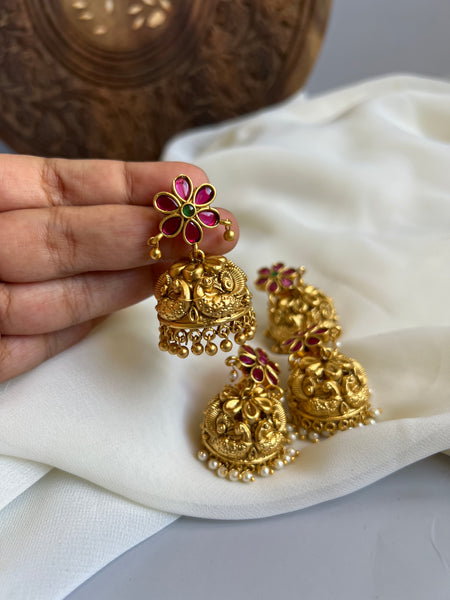Kemp flower antique Jhumkas