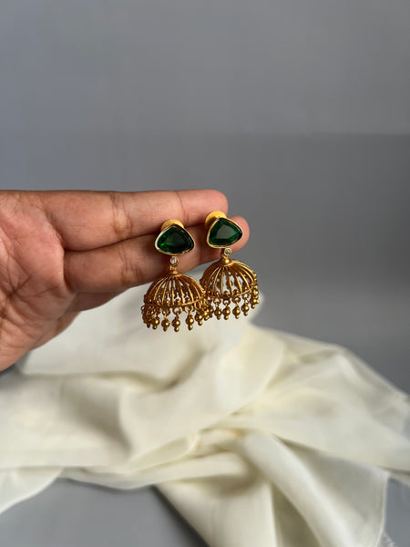 Candy stone cutwork Jhumkas