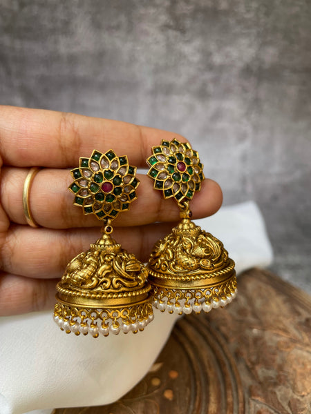 Kemp flower Nagas Jhumkas - 4 Colors