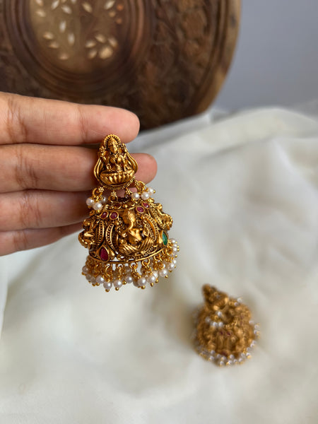 Lakshmi with Ganesha antique Jhumkas