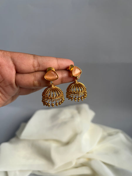 Candy stone cutwork Jhumkas