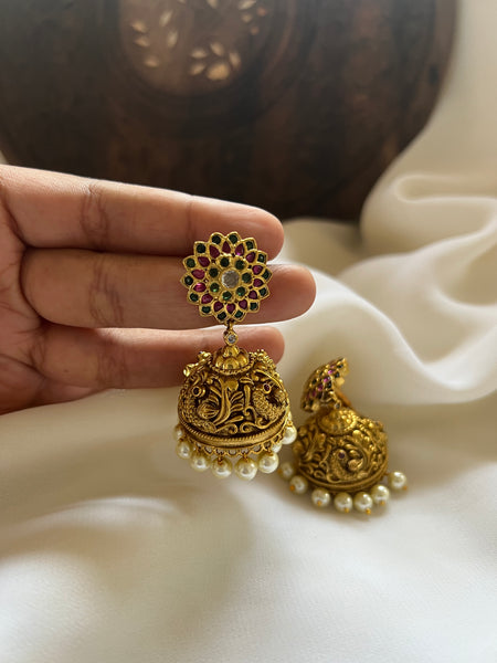 Kemp flower Nagas Jhumkas - 4 Colors