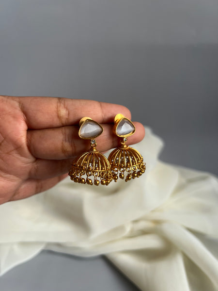 Candy stone cutwork Jhumkas