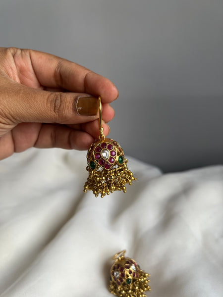 Kemp floral hook Jhumkas