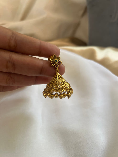 Antique flower jhumkas