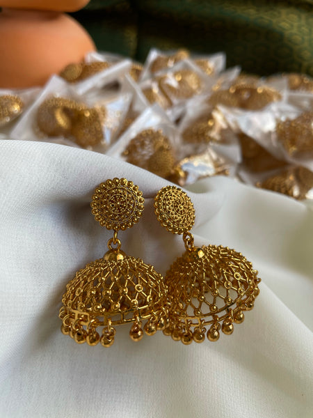 Golden cutwork Jhumkas ( 2 Colors)