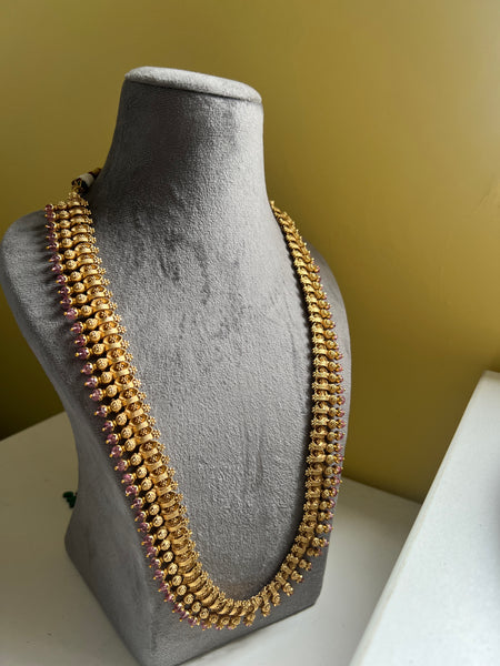 Kerala style mullamottu long necklace with jhumkas