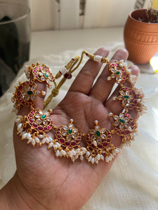 Kemp chaand guttapusalu necklace with studs