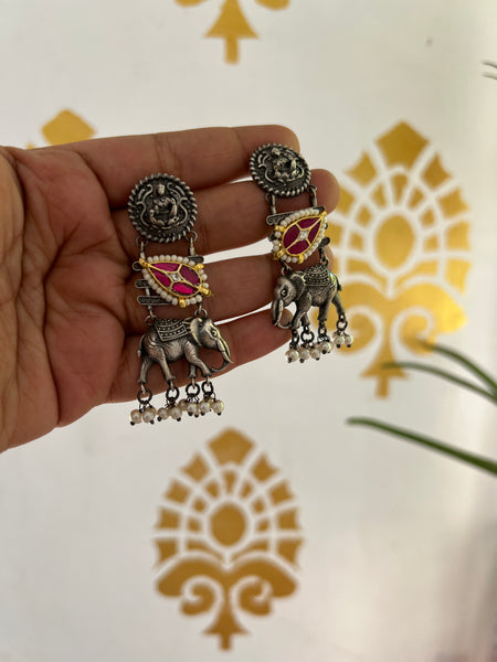 Kundan elephant earrings