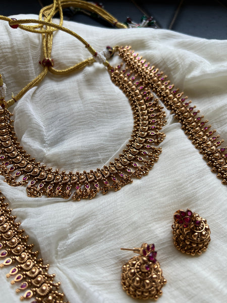 Kemp bridal Paisley necklace with jhumkas