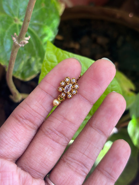 Traditional South Indian Floral Stone Nose Stud