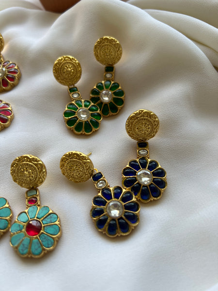 Kundan flower designer earrings