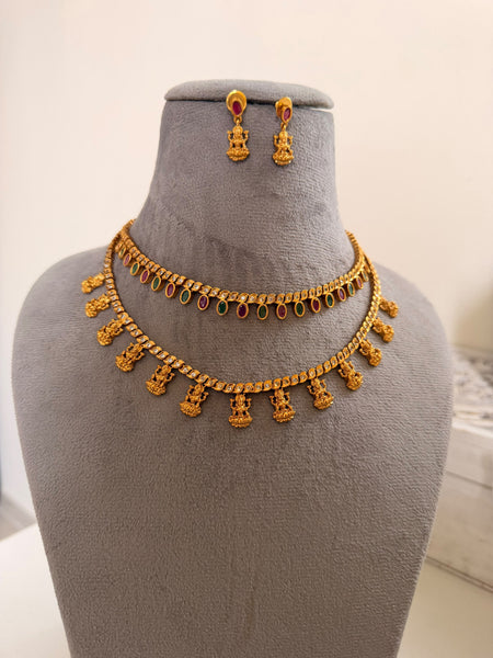 Two layer Kemp Necklace With studs