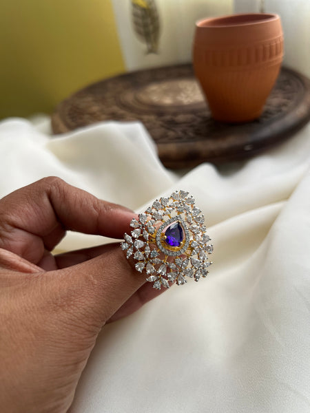 Lilac Victorian stone ring