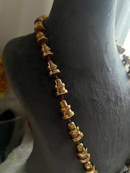 Tribal inspired bell long necklace