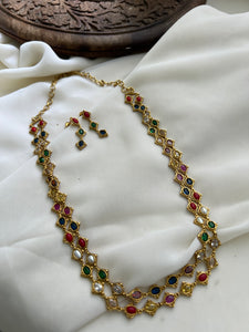 Navaratna layered maala with earrings