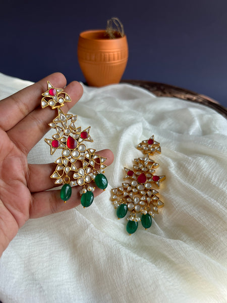 Kundan bridal statement earrings