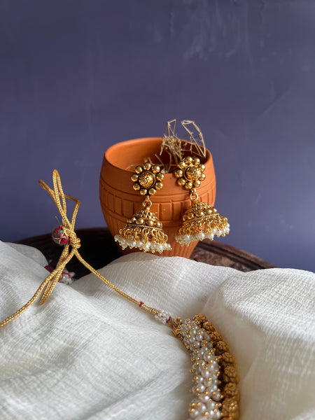 Cluster Gungaroo necklace with jhumkas