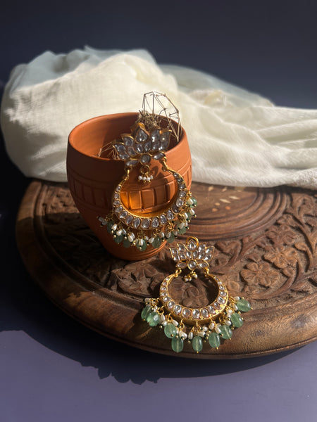 Kundan mint green Chaandbalis pre book