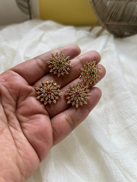 Stone flower studs