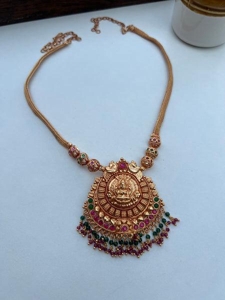 Gold look alike kemp Lakshmi necklace