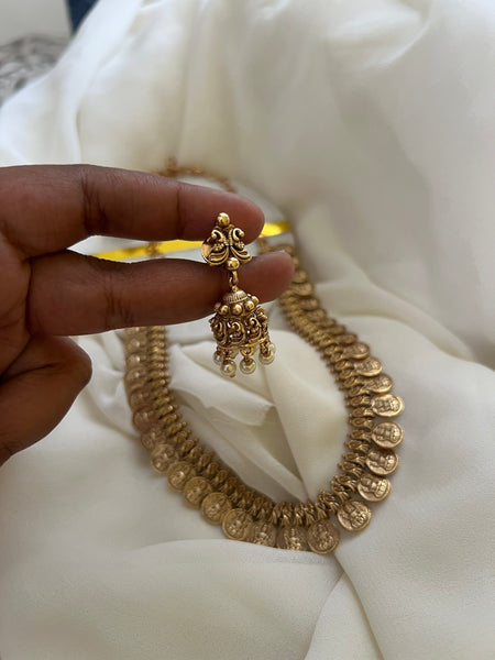 Antique kerala coin necklace with jhumkas