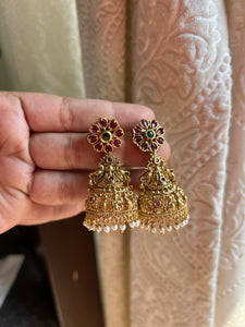 Antique kemp flower jhumkas