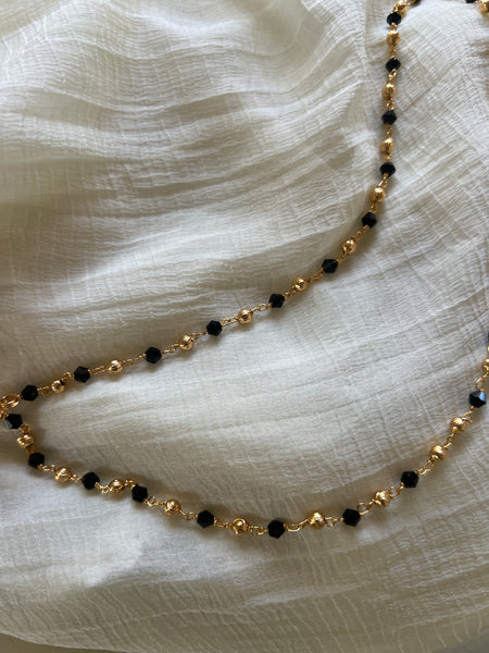Black bead anklets