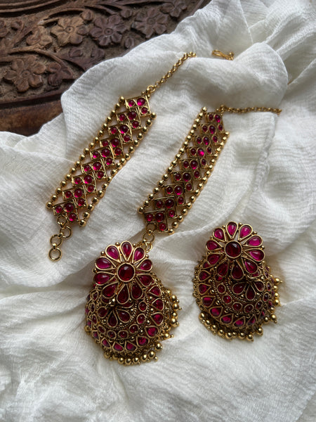 Original kemp vintage Jhumkas with earrings chain