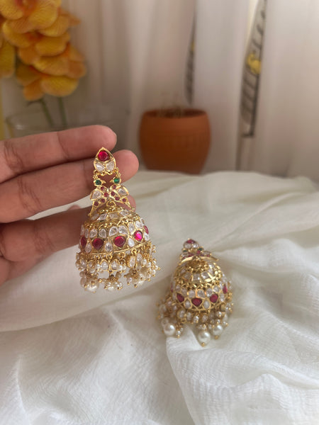 Kundan parrot jhumkas