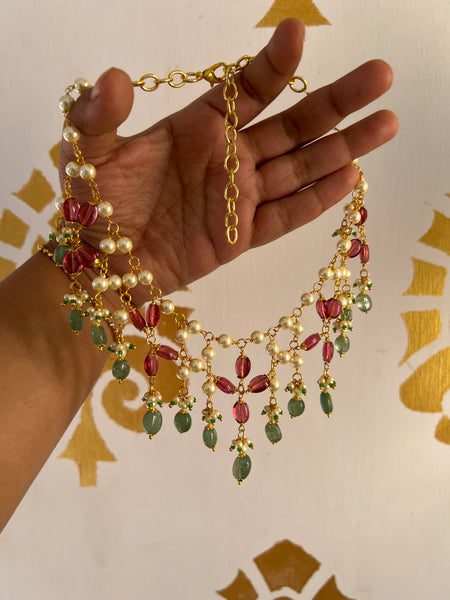 Pearl bead Maala with earrings