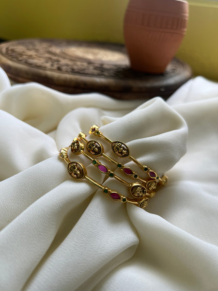 Lakshmi simple kemp bangles set of 4