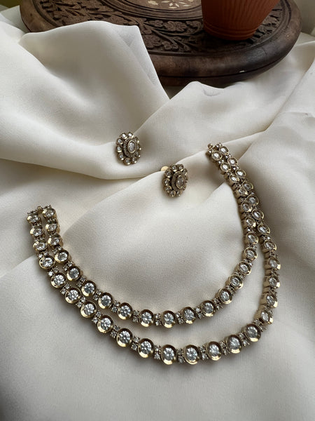 Polki look alike necklace with studs