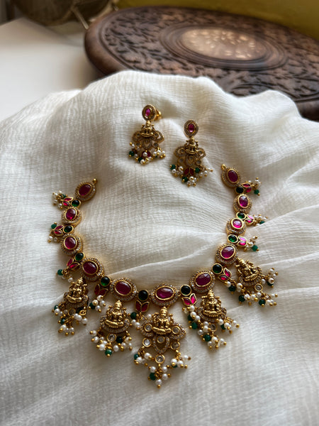 Kundan Lakshmi necklace with earrings