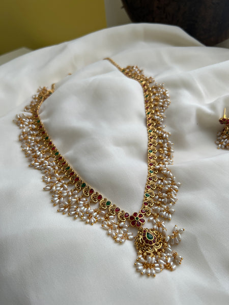 Kemp like guttapusalu haram with jhumkas