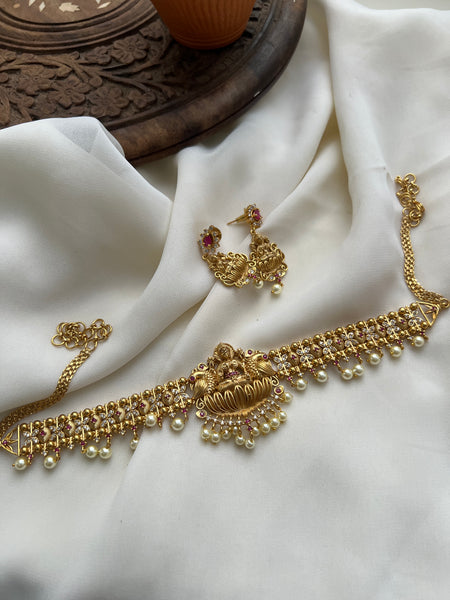 Lakshmi matte choker with earrings
