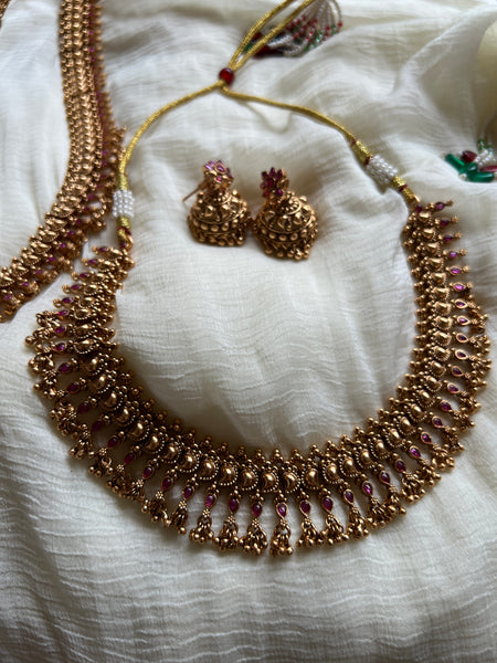 Kemp bridal Paisley necklace with jhumkas