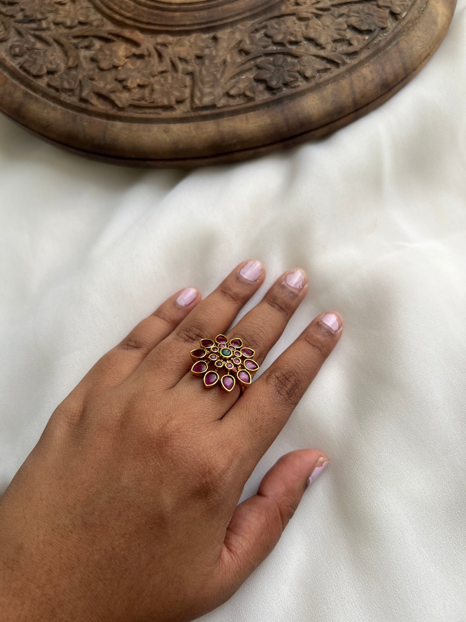 Kemp flower bridal ring