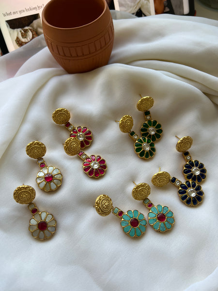 Kundan flower designer earrings