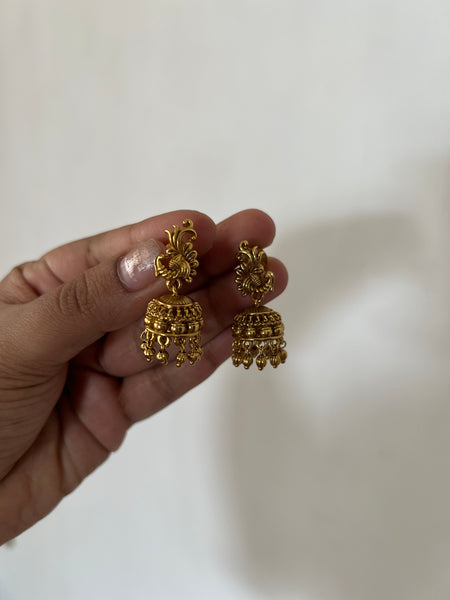 Non idol peacock antique Jhumkas