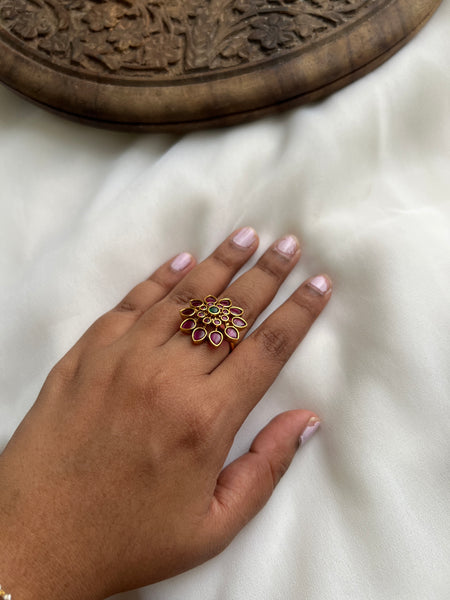 Kemp flower bridal ring