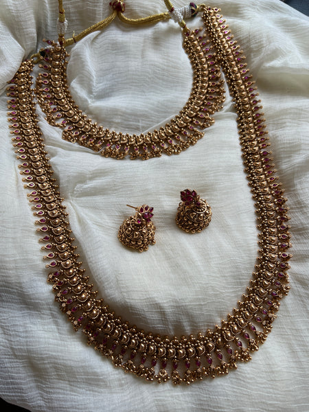 Kemp bridal Paisley necklace with jhumkas