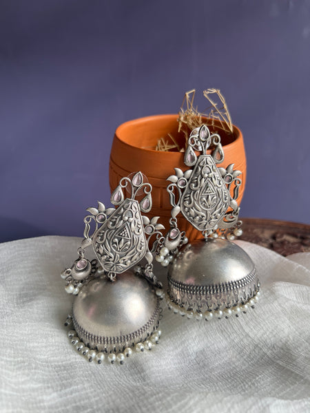 Oversized designer jhumkas