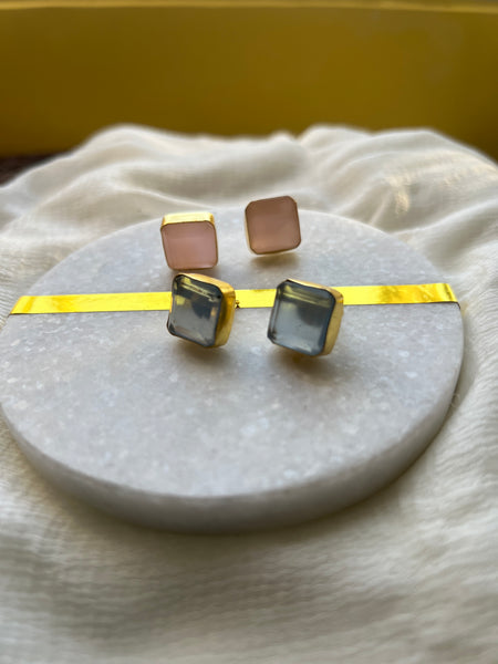 Stone square studs